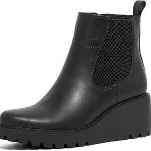 vodvob Women's Ankle Boots Wedge Heel Booties Elastic Chelsea Platform Slip On